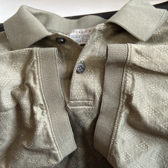 Geoffrey Beene short sleeve shirt in lovely grey green white pattern size M - Picture 4 of 6